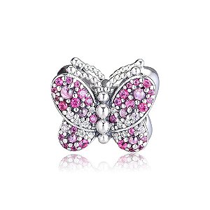 Berloque Separador Borboleta Rosa Prata 925 Legitima Eternal