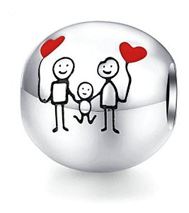 Berloque Separador Family Forever Prata Legítima 925 Eternal
