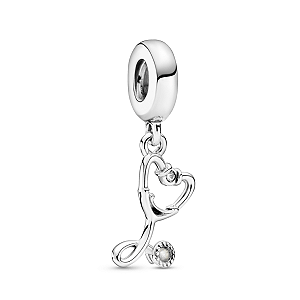 Berloque Pendente Estetoscópio Prata Legítima 925 Eternal