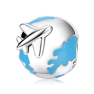Berloque Viagem Avião Em Prata Legítima 925 Eternal Joias
