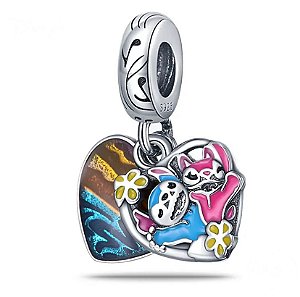 Berloque Pendente Stich e Angel Prata Eternal Joias