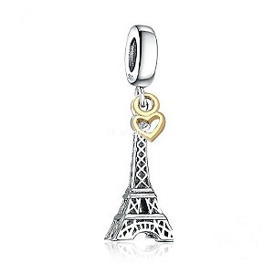 Berloque Pendente Torre Eiffel Paris Prata Legítima 925