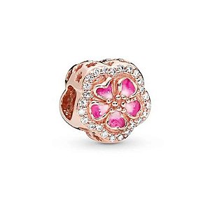 Berloque Florzinha Rosé Em Prata 925 Eternal Joias