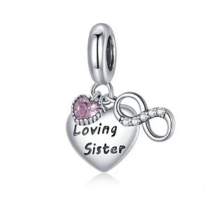 Berloque Loving Sister Em Prata Legítima 925 Eternal Joias