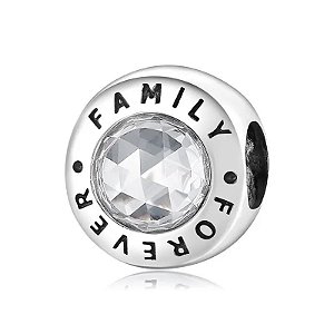 Berloque Cristal Family Forever Em Prata 925 Eternal Joias