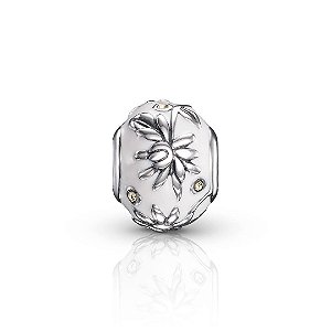 Berloque Separador Flor De Lotus Prata 925 Legitima Eternal