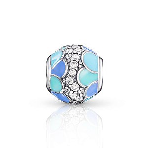 Berloque Pave onda azul Prata 925 legitima Eternal Joias