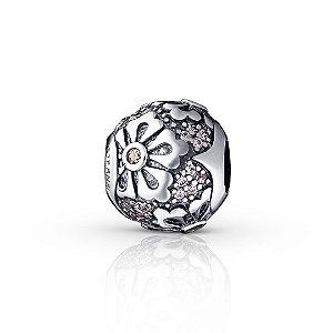 Berloque Separador Flores pave Eternal Original Prata 925