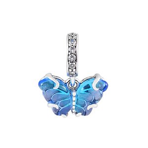 Berloque Borboleta azul Eternal Joias Prata 925 legitima
