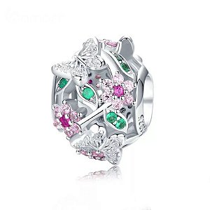 Berloque Separador Floral Prata 925 legitima Eternal joias