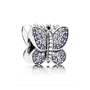 Berloque Borboleta lilas Garden Prata 925 Eternal joias