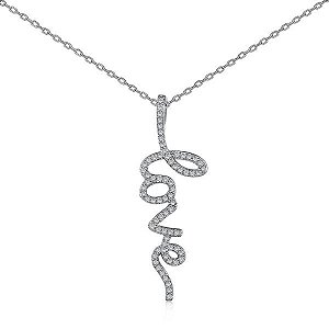 Colar Love Pendente Em Prata Legítima 925 Eternal Joias