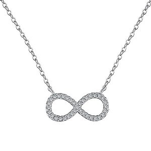 Colar Infinito Em Prata Legítima 925 Eternal Joias