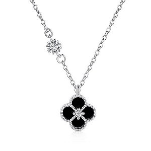 Colar Trevinho Preto Em Prata Legítima 925 Eternal Joias