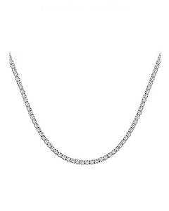Colar Riviera Zircônias 2mm Em Prata Legítima 925 Eternal