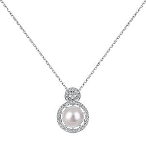 Colar Esfera Pérola Em Prata Legítima 925 Eternal
