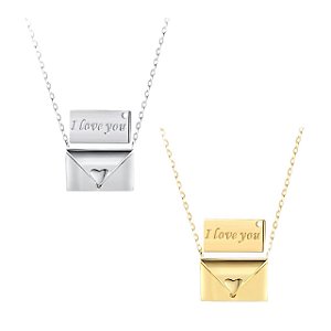 Colar Envelope I Love You Prata 925 Legítima Eternal Joias