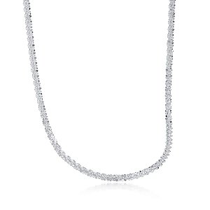 Colar Brilhante Luxo Trançado Prata 925 Eternal Joias