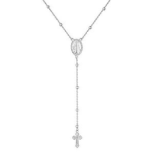 Colar Gravata Terço Maria Prata 925 Legítima Eternal Joias