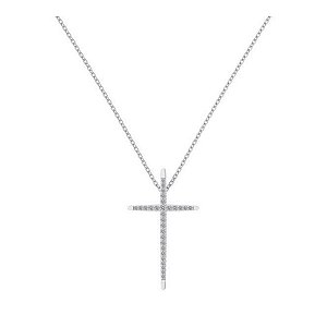 Colar Cruz Crucifixo Pequeno Cravejado Em Prata 925 legitima