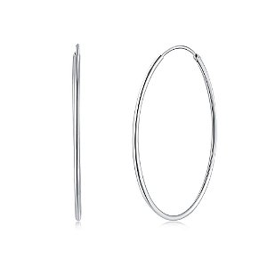 Brinco Argola 5cm Em Prata Legítima 925 Eternal Joias