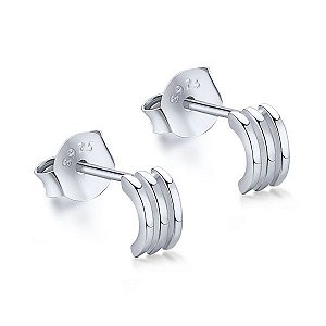 Brinco Pequeno Meia Argola Prata 925 Legitima Eternal Joias