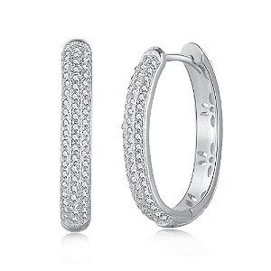 Brinco Argola Brilho Em Prata 925 Eternal Joias
