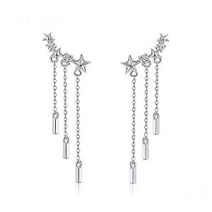 Brinco Ear Cuff Estrela Cascata em prata 925 legitima