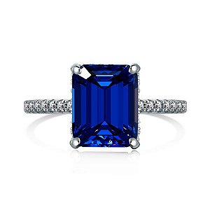 Anel Solitario Azul Marinho Prata 925 Legítima Eternal