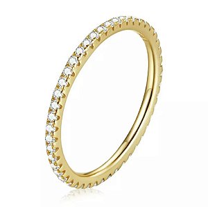 Anel aparador cravejado dourado em Prata 925 legitima de lei