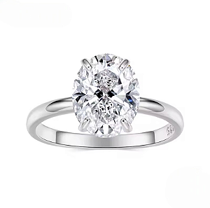 Anel solitário Delicado em Prata 925 legítima Eternal Joias