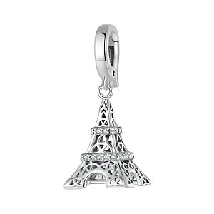 Berloque Torre Eiffel Base Clipes Em Prata Legítima 925