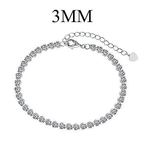 Pulseira Riviera Esferas 3mm Prata Legítima 925 Eternal