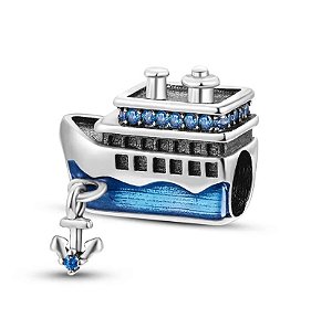 Berloque Navio Azul Prata Eternal Joias