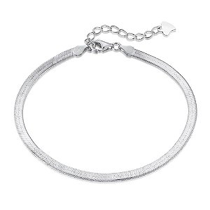 Pulseira laminada fita em prata 925 legítima