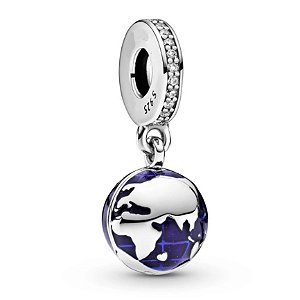 Berloque Pendente Planeta Azul Prata Eternal Joias