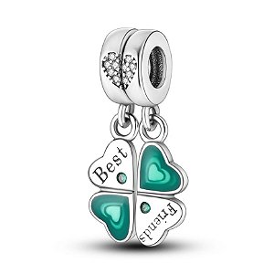 Berloque Pendente Melhores Amigas BFF Prata Eternal Joias