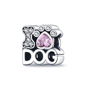 Berloque Separador I Love Dog Prata Eternal Joias