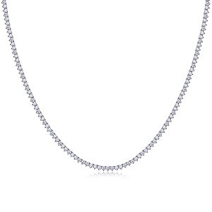 Colar Riviera 3mm Fecho Gaveta Pedras Moissanite Prata 925