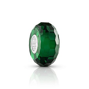 Berloque de vidro murano verde prata legítima 925