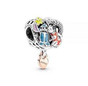 Berloque Lilo Stitch resina e prata 925 e rodio negro