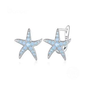 Brinco estrela do mar em prata 925 legitima eternal joias