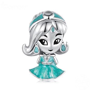 Berloque princesa Jasmine em prata legítima 925