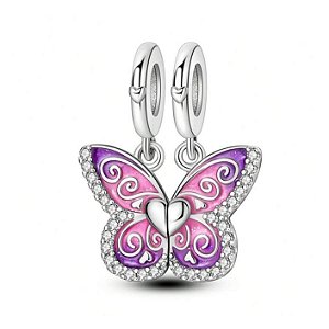 Berloque borboleta BFF amiga irmã para sempre minha amiga