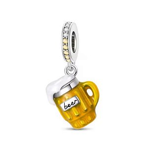 Berloque pendente chopp beer prata eternal joias