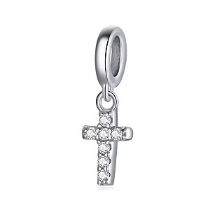 Berloque pendente crucifixo em prata legítima 925