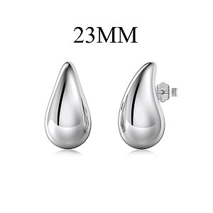 Brinco gota Hailey Bieber 23 MM em prata legítima 925