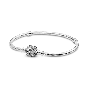 Bracelete Fecho Pavê Para Berloques Banho de Prata