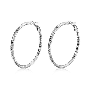 Brinco Argola Minimalista 40MM Em Prata 925 legitima