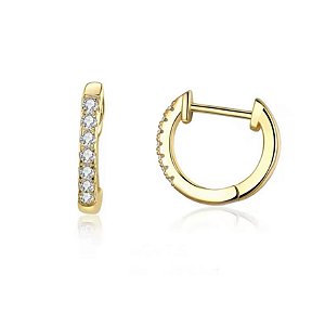 Brinco argolinha 9mm banho de ouro 18k em prata legítima 925